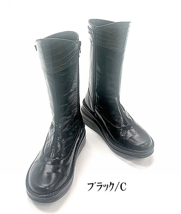 【ブランド名】IN CHOLJE【サイズ･容量】22.0cm〜24.5cm踵高:約5cm筒丈:踵部分から22.7cm(計測サイズ23.0cm)筒回り:33？(計測サイズ23.0cm)底最大幅:約10c